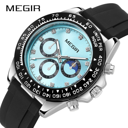MEGIR Stainless Steel Chronograph Watches Quartz Watch Relogio Masculino 1095