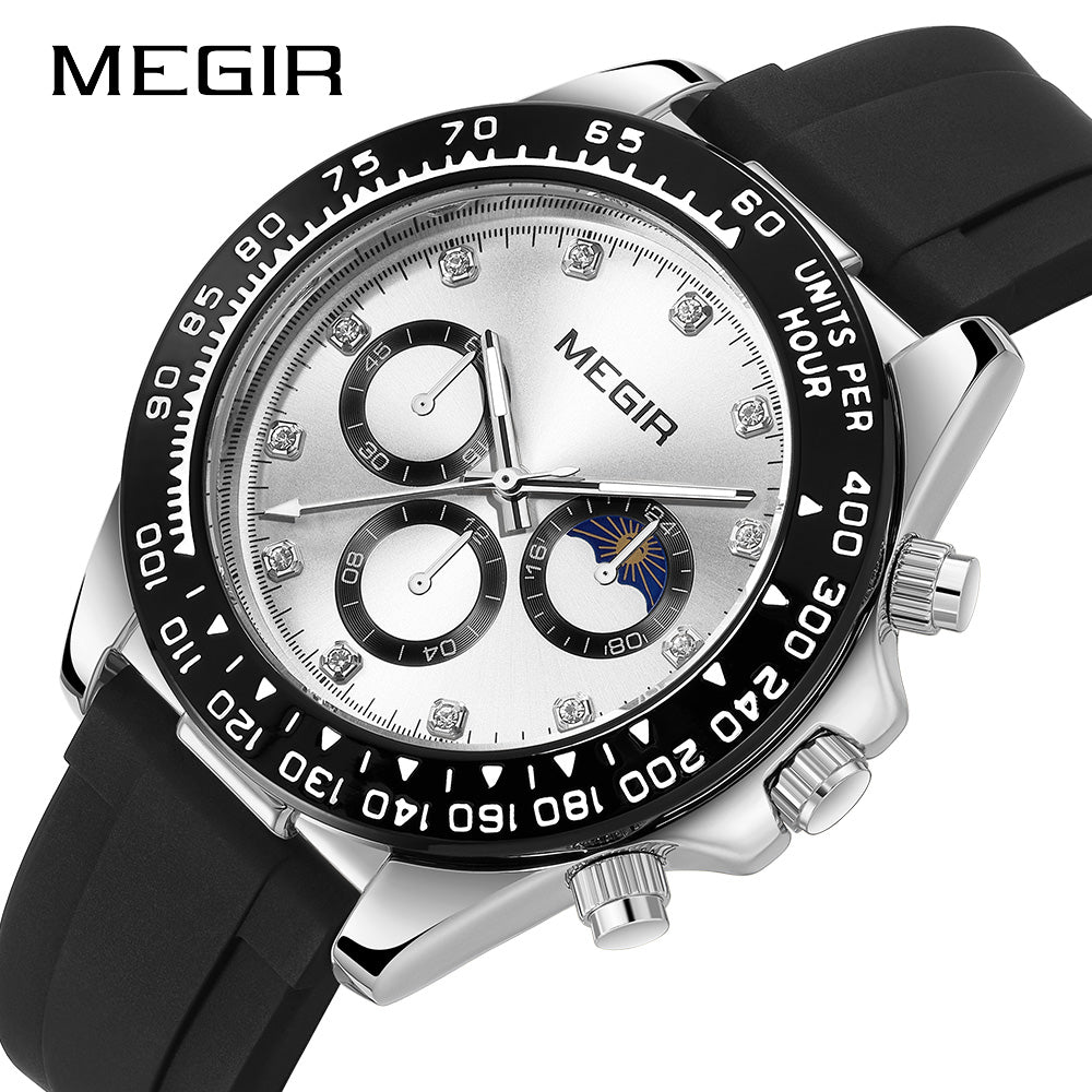 MEGIR Stainless Steel Bracelet Business Casual Wrist Watches for Men Luxury Waterproof Luminous Quartz Watch Clock Relogio Masculino 1095
