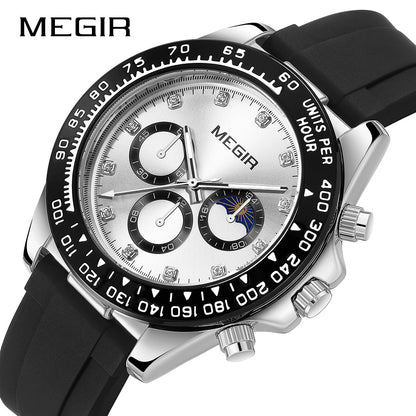MEGIR Stainless Steel Bracelet Business Casual Wrist Watches for Men Luxury Waterproof Luminous Quartz Watch Clock Relogio Masculino 1095