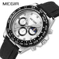 MEGIR Stainless Steel Bracelet Business Casual Wrist Watches for Men Luxury Waterproof Luminous Quartz Watch Clock Relogio Masculino 1095