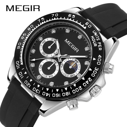 MEGIR Stainless Steel Bracelet Business Casual Wrist Watches for Men Luxury Waterproof Luminous Quartz Watch Clock Relogio Masculino 1095
