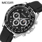 MEGIR Stainless Steel Bracelet Business Casual Wrist Watches for Men Luxury Waterproof Luminous Quartz Watch Clock Relogio Masculino 1095