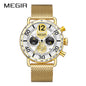 MEGIR Round Dial Quartz Men's Watch Chronograph Luxury Sport Casual Waterproof Calendar Wristwatches Clock Gift for Man 2249