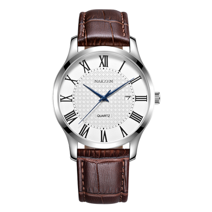 NAKZEN Brand Luxury Cool Men Quartz Watch Gentleman Retro Leather Waterproof Watches Sapphire Movement Male Dress Wristwatch 4043