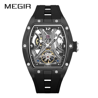 MEGIR Skeleton Dial Men Watches Luxury Automatic Mechanical Sport Watch Stainless Steel Case Man Wristwatch Clock Reloj Hombre 2245