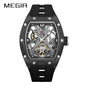 MEGIR Skeleton Dial Men Watches Luxury Automatic Mechanical Sport Watch Stainless Steel Case Man Wristwatch Clock Reloj Hombre 2245