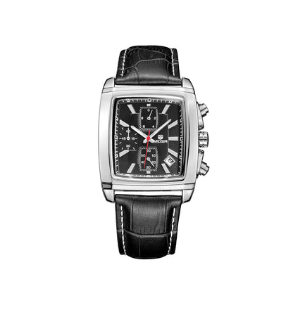 MEGIR Watch Men Business Wristwatch Rectangle Quartz Military Watches Waterproof Luminous Leather Strap Sport Casual Clock Reloj Hombre 2028