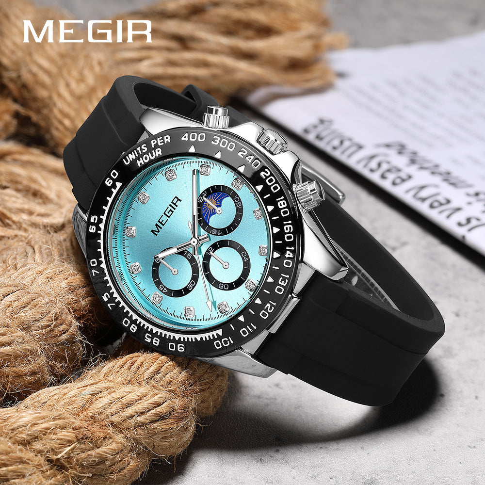 MEGIR Stainless Steel Bracelet Business Casual Wrist Watches for Men Luxury Waterproof Luminous Quartz Watch Clock Relogio Masculino 1095
