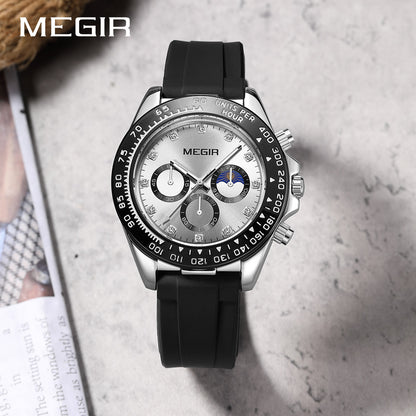 MEGIR Stainless Steel Bracelet Business Casual Wrist Watches for Men Luxury Waterproof Luminous Quartz Watch Clock Relogio Masculino 1095