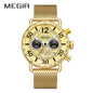 MEGIR Round Dial Quartz Men's Watch Chronograph Luxury Sport Casual Waterproof Calendar Wristwatches Clock Gift for Man 2249