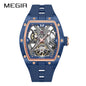 MEGIR Skeleton Dial Men Watches Luxury Automatic Mechanical Sport Watch Stainless Steel Case Man Wristwatch Clock Reloj Hombre 2245