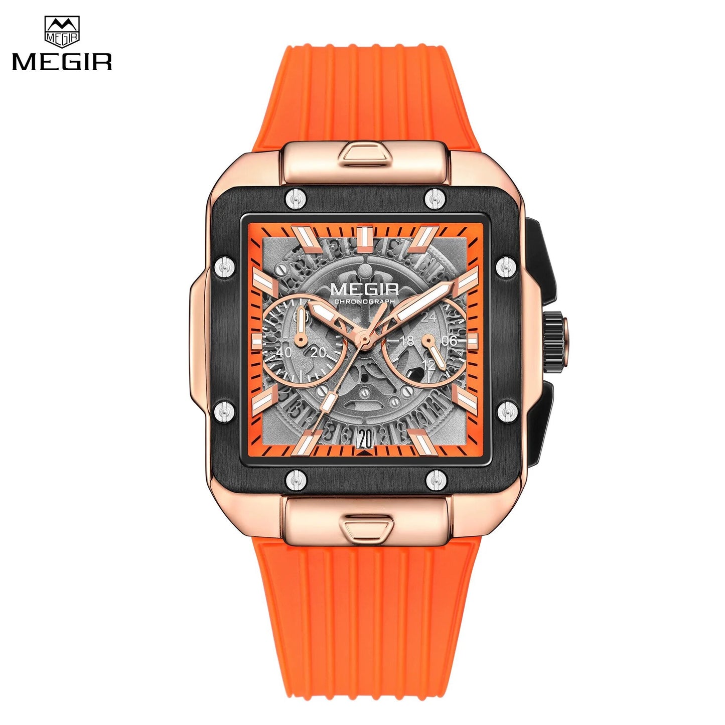 MEGIR Fashion Men's Quartz Military Watches Luxury Large Dial Chronograph Luminous Calendar Sport Wristwatches Relogio Masculino 2228