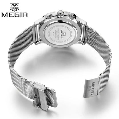 MEGIR Original Watch Strap Accessories Leather Silicone Stainless Steel Canvas