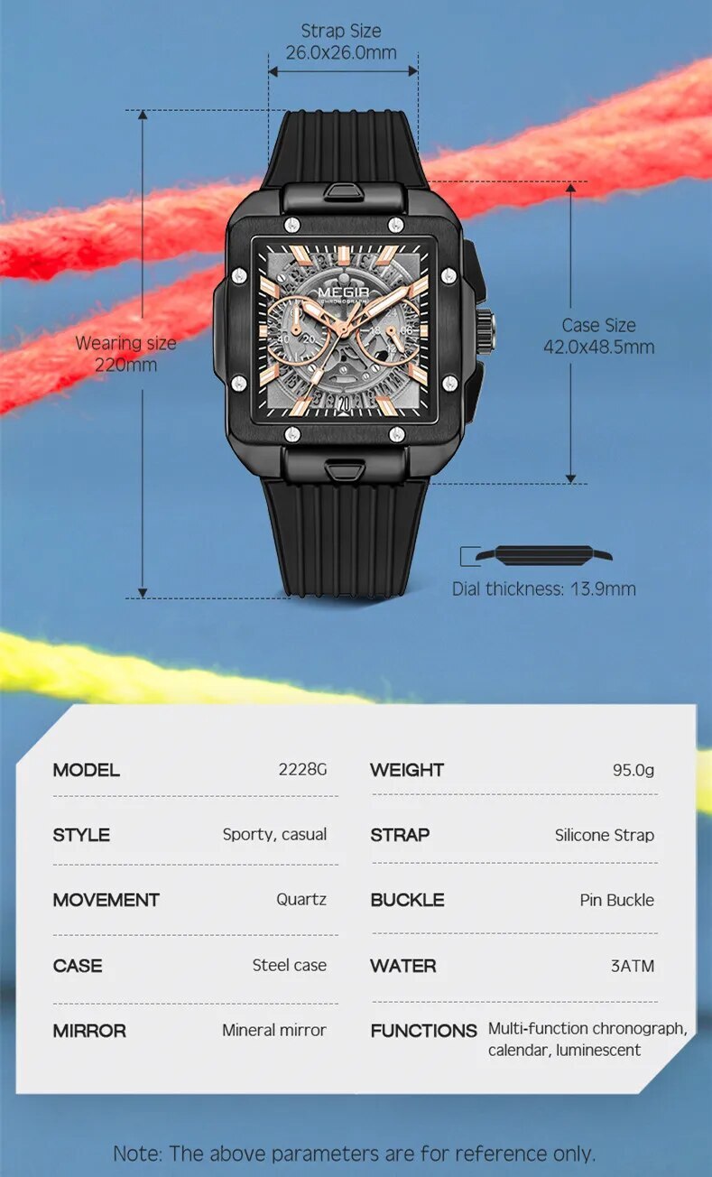 MEGIR Fashion Men's Quartz Military Watches Luxury Large Dial Chronograph Luminous Calendar Sport Wristwatches Relogio Masculino 2228