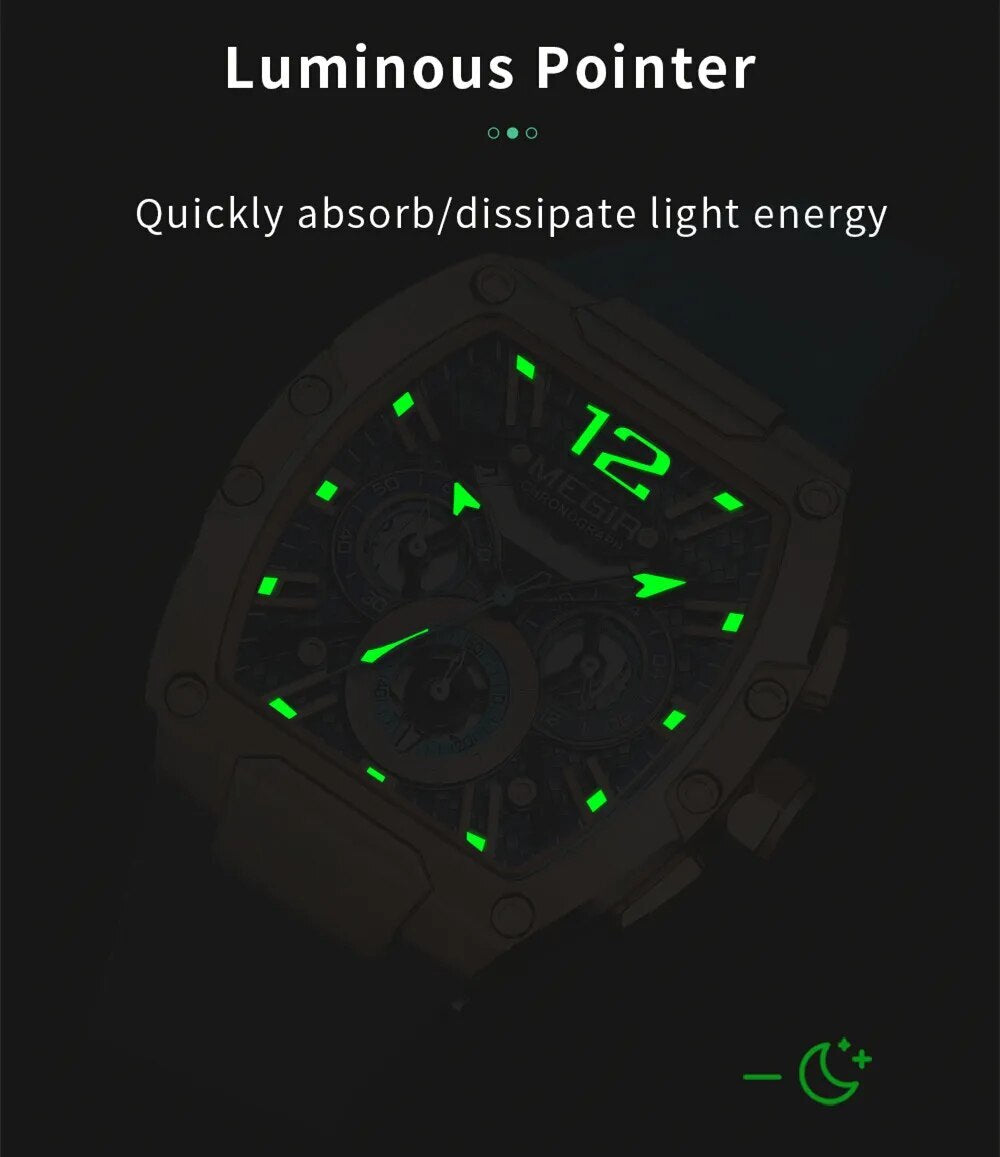 MEGIR Original Fashion Mens Watches Sport Military Chronograph Calendar Silicone Strap Quartz Wrist Watch Relogio Masculino 8112