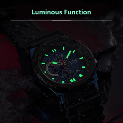 RUIMAS Relogio Masculino Luxury Mens Watches Silicone Strap Quartz Sports Wristwatch Luminous Hands Clock Chronograph Auto Date