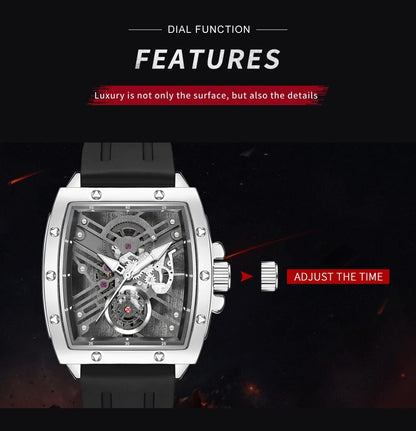 RUIMAS Luxury Fashion Men Sports Quartz Wrist Watches Waterproof Luminous Large Dial Casual Wristwatch Silicone Montre Homme