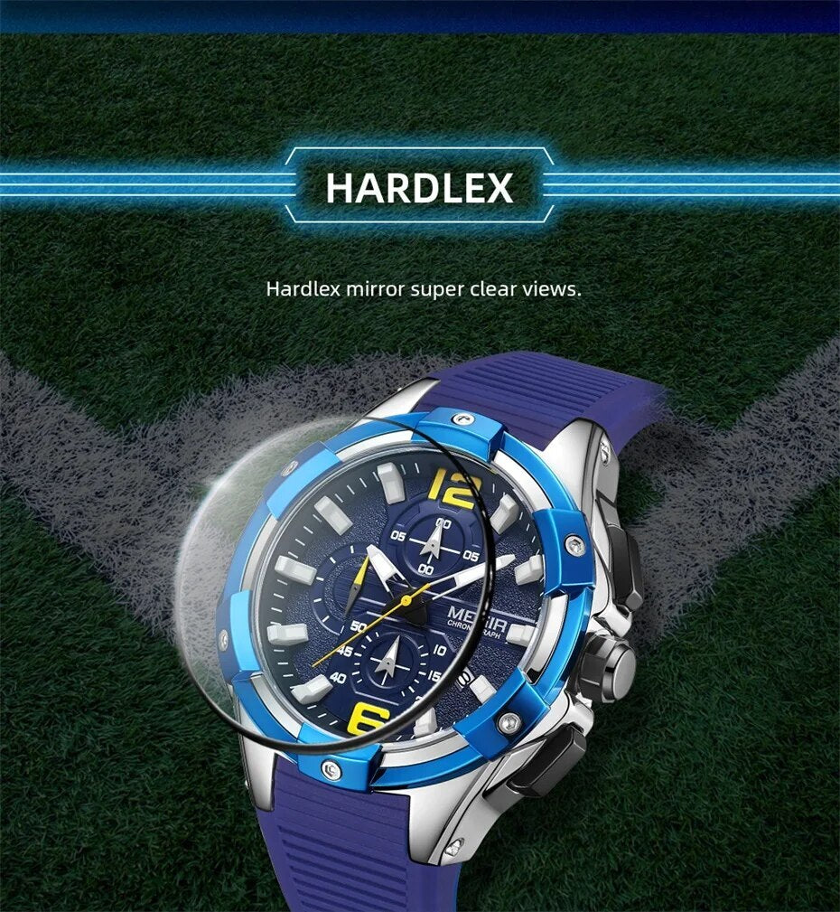 MEGIR Black Men Watch Silicone Luminous Chronograph Original Army Military Sport WristWatches Clock Montre Homme Reloj Hombre 2161