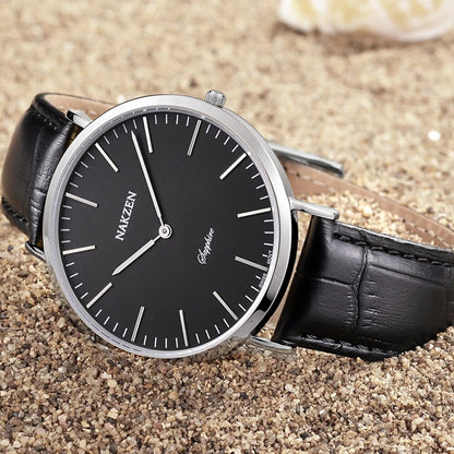 NAKZEN Luxury Brand Men Watches Leather Strap Sapphire Quartz Watch  Male Classic Fashion Wristwatch Clock Relogio Masculino