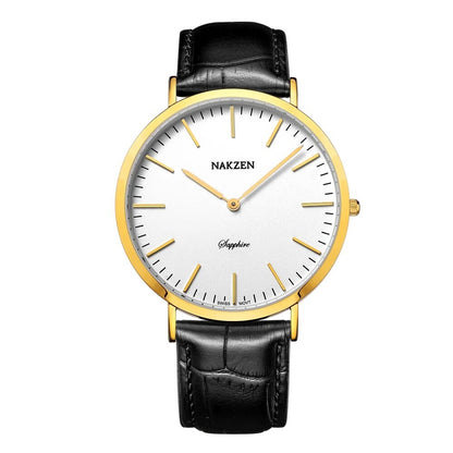 NAKZEN Luxury Brand Men Watches Leather Strap Sapphire Quartz Watch  Male Classic Fashion Wristwatch Clock Relogio Masculino