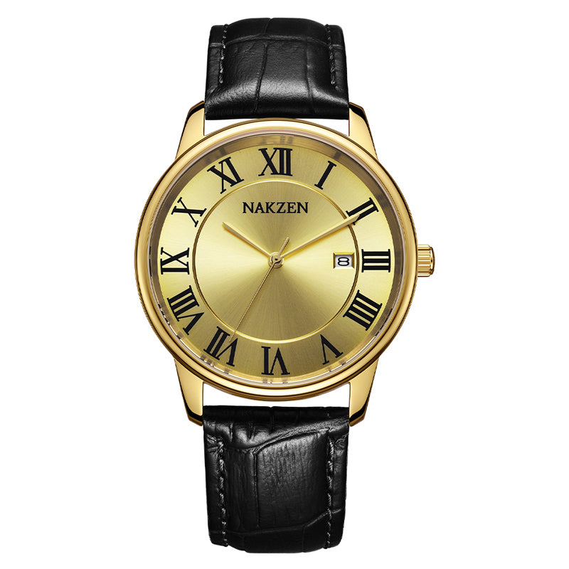 New NAKZEN Top Brand Luxury Fashion Mens Watches  Big Dia Stainless Steel Quartz Watch Men Sport Male Clock Relogio Masculino 4090