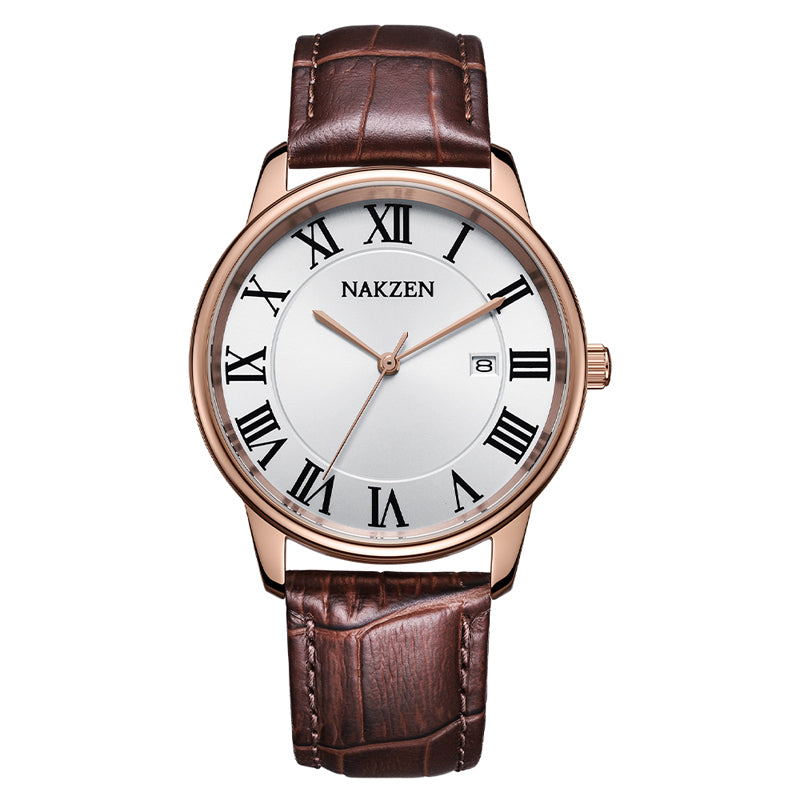 New NAKZEN Top Brand Luxury Fashion Mens Watches  Big Dia Stainless Steel Quartz Watch Men Sport Male Clock Relogio Masculino 4090