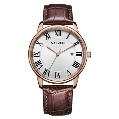 New NAKZEN Top Brand Luxury Fashion Mens Watches  Big Dia Stainless Steel Quartz Watch Men Sport Male Clock Relogio Masculino 4090