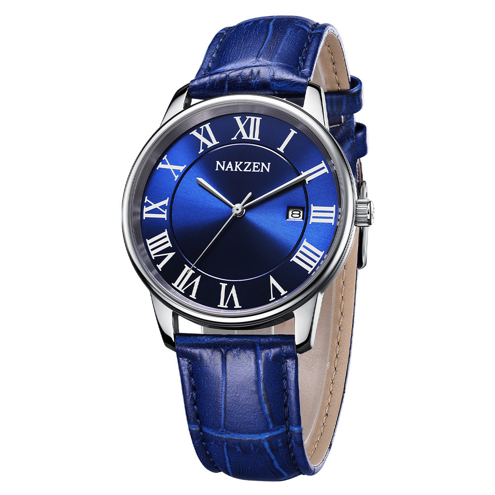 New NAKZEN Top Brand Luxury Fashion Mens Watches  Big Dia Stainless Steel Quartz Watch Men Sport Male Clock Relogio Masculino 4090