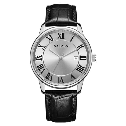 New NAKZEN Top Brand Luxury Fashion Mens Watches  Big Dia Stainless Steel Quartz Watch Men Sport Male Clock Relogio Masculino 4090