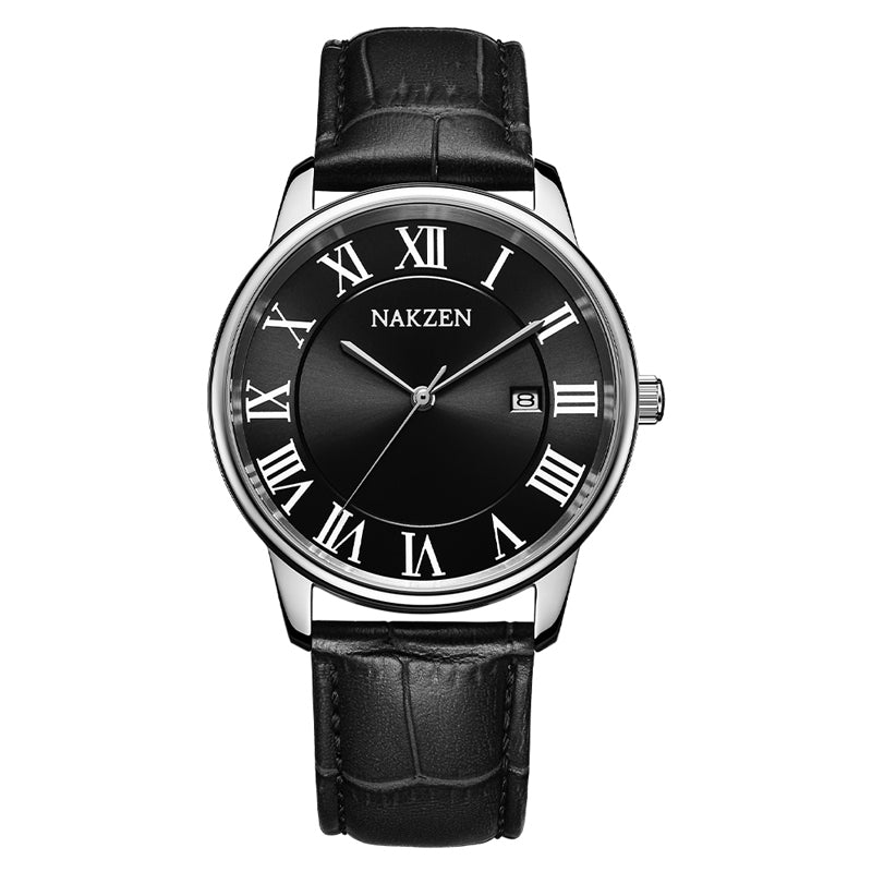 New NAKZEN Top Brand Luxury Fashion Mens Watches  Big Dia Stainless Steel Quartz Watch Men Sport Male Clock Relogio Masculino 4090