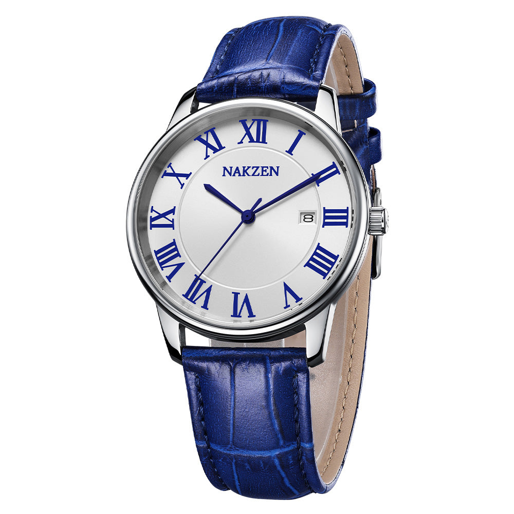 New NAKZEN Top Brand Luxury Fashion Mens Watches  Big Dia Stainless Steel Quartz Watch Men Sport Male Clock Relogio Masculino 4090