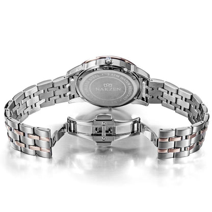 NAKZEN Top Luxury Brand Men's Watches Waterproof Quartz Stainless Steel Watch Rose Gold Watches Male Clock Relogio Masculino