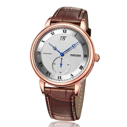 NAKZEN Classic Men Watch Top Brand Luxury Function Date Leather Sport Watches Male Business Quartz WristWatch Relogio Masculino