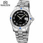 NAKZEN Men Japan NH35 Movement Automatic Mechanical Watch Elegant Diamond Stainless Steel Bracelet Watches Relogio Masculino 6013