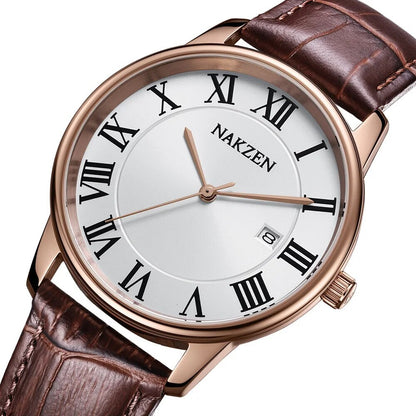 New NAKZEN Top Brand Luxury Fashion Mens Watches  Big Dia Stainless Steel Quartz Watch Men Sport Male Clock Relogio Masculino
