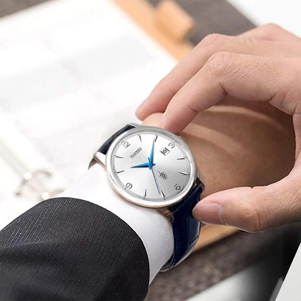 Men Watches Ontwerp Luxe Mannen Quartz Horloge Rvs Gmt Horloge Top Merk Echt leer Waterproof Dress Watch Horloges Reloj Homber