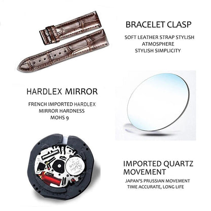 Men Watches Ontwerp Luxe Mannen Quartz Horloge Rvs Gmt Horloge Top Merk Echt leer Waterproof Dress Watch Horloges Reloj Homber