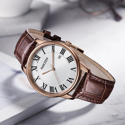 New NAKZEN Top Brand Luxury Fashion Mens Watches  Big Dia Stainless Steel Quartz Watch Men Sport Male Clock Relogio Masculino