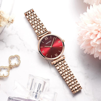 2021 New NAKZEN Luxury Crystal Watch Women Waterproof Rose Gold Steel Strap Ladies Wrist Watches Top Brand Bracelet Clock Relogi