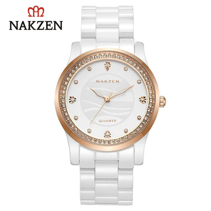 NAKZEN New Design Women Watches Elegant Ceramics Reloj Mujer Japanese Quartz Movement Clock for Ladies Luxury Relogio Feminino