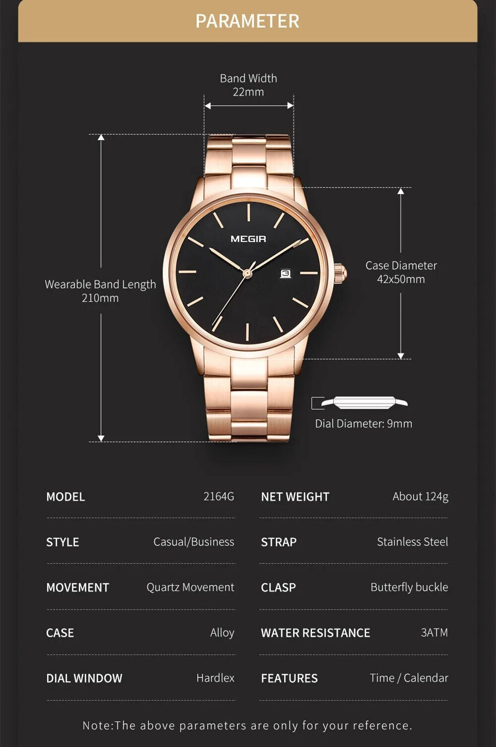 MEGIR Quartz Watch for Men Top Brand Luxury Steel Band Wristwatches Business Casual Date Clock Waterproof Relogio Masculino