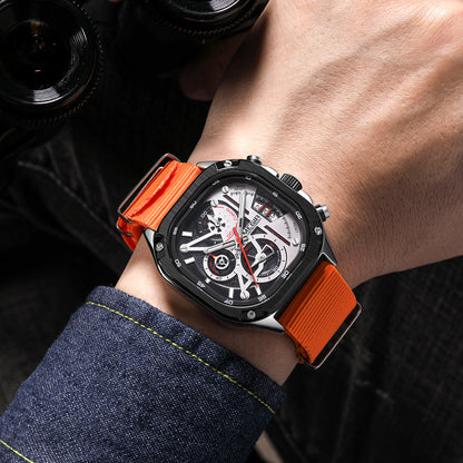 MEGIR Luxury Mens Stainless Steel Watches Fashion Brand Business Quartz Wristwatch Date Luminous Man Chronograph Casual Clock