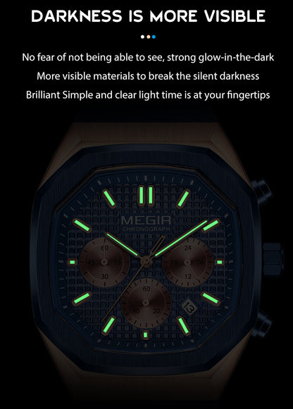 MEGIR Fashion Sport Military Watches for Men Top Luxury Quartz Wristwatch Silicone Strap Waterproof Date Clock Reloj Hombre 2215