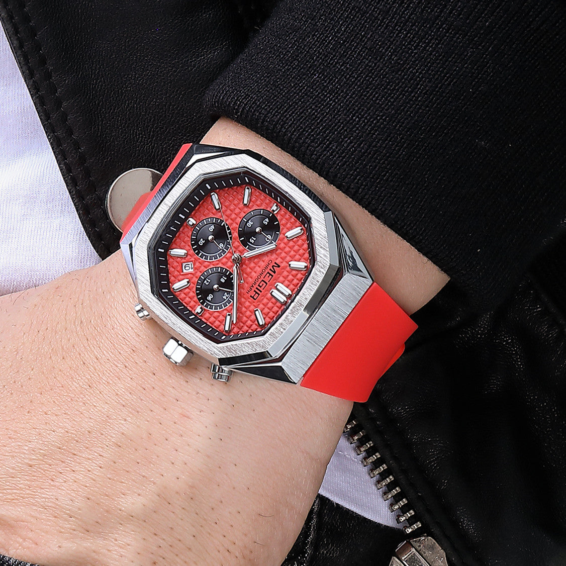 MEGIR Fashion Sport Military Watches for Men Top Luxury Quartz Wristwatch Silicone Strap Waterproof Date Clock Reloj Hombre 2215
