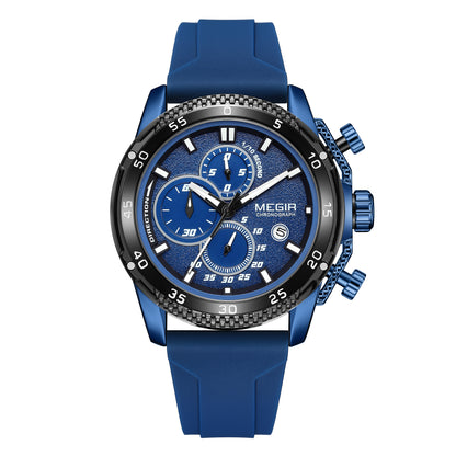 MEGIR Mens' Watches Luxury Fashion Military Sport Watch for Man Waterproof Luminous Silicone Quartz Wrist Watch Clock 2211