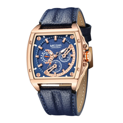 MEGIR Fashion Mens Watches Brand Luxury Waterproof Military WristWatch Leather Sport Quartz Date Weeds Clock Reloj Hombre