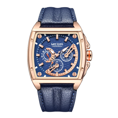 MEGIR Fashion Mens Watches Brand Luxury Waterproof Military WristWatch Leather Sport Quartz Date Weeds Clock Reloj Hombre