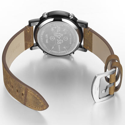 MEGIR Roller Pointer Watches for Men Fashion Luxury Military Sport Watch Leather Strap Quartz Wristwatch Clock Relogio Mascilino