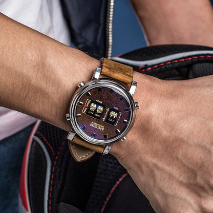 MEGIR Roller Pointer Watches for Men Fashion Luxury Military Sport Watch Leather Strap Quartz Wristwatch Clock Relogio Mascilino