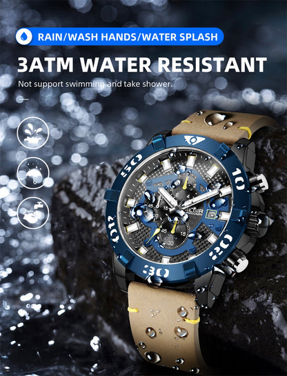 MEGIR Men Watches Fashion Luxury Big Dial Sports Watches Waterproof Quartz Wristwatch Chronograph Man Casual Luminous Clock 2136